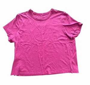 Lululemon Shirt Womens Small Pink Crop Short Sleeve Lightweight Athleisure BB8-1 thumbnail 1
