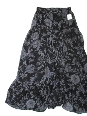 NWT Free People Colette Wide-Leg Pants in Black Gray Floral Semi-Sheer S thumbnail 7