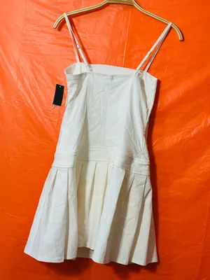 wild fable White Pleated Mini Dress with Adjustable Straps thumbnail 4