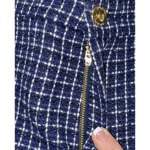 Lilly Pulitzer Tweed Gretchen Preppy Hi Rise Short Navy Fantasy Checkerboard 12 thumbnail 10