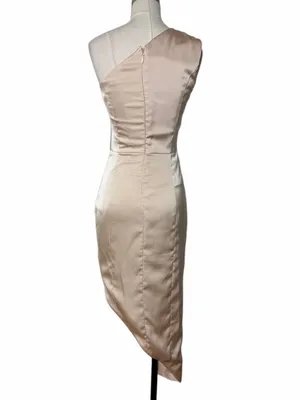Lavish Alice Champagne One Shoulder Asymmetrical Dress thumbnail 7