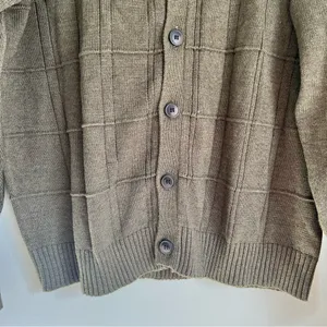 Oscar de la Renta Olive Green 90s Grandpa Button Front Cardigan Size XXL thumbnail 3