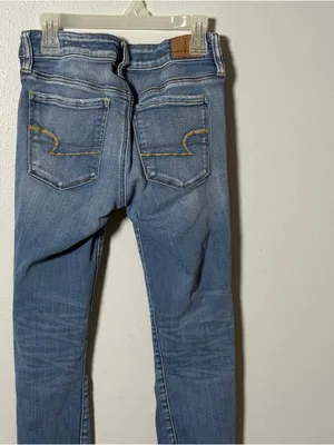 American Eagle Women's Distressed Light Blue Stretch Jegging Jeans‎ size 4 S thumbnail 6
