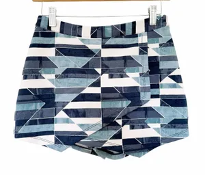 Abercrombie Blue Geometric Pattern Skort Skirt Sz S thumbnail 1