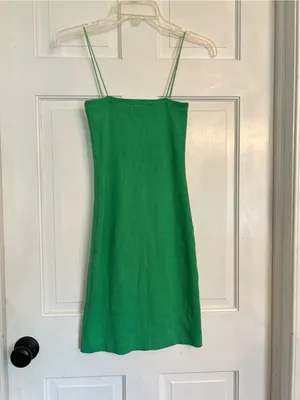 Zara Emerald Green Double-Spaghetti Strap Mini Dress medium thumbnail 2