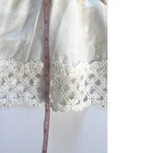 White Eyelet Lace Midi Dress S Boho Crochet Tie Front Made in Italy ART 6163 thumbnail 6