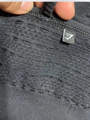 Gymshark Black Seamless Racerback Sports Bra with Logo size Medium thumbnail 4