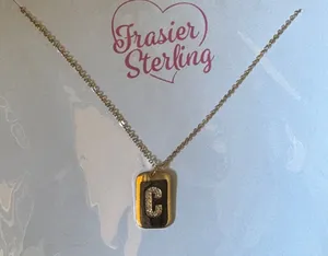 Gold Initial Necklace - C thumbnail 1