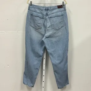 Hollister Ultra High-Rise Mom Jeans Light‎ Wash Distressed Blue Denim W31 L27 thumbnail 2