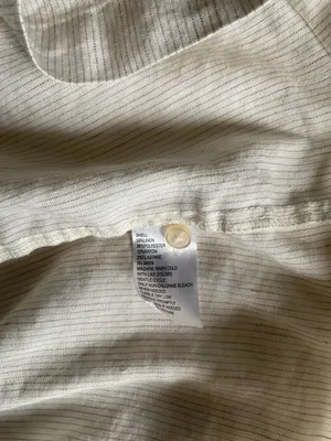 ALEX MARIE Linen blend long sleeve mini dress beige strip SZ2 bust 38in M thumbnail 4
