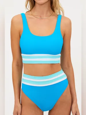 BEACH RIOT Thalia Bottom Riviera Royal Colorblock, size Large, $108 thumbnail 5