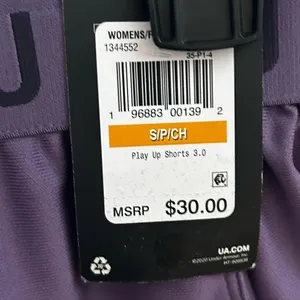 Under Armour Women’s Play Up 3.0 Shorts Purple Size Small NWT $30 thumbnail 4