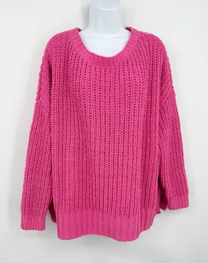 American Eagle Outfitters Pink Boho Baggy Sweater Size Medium thumbnail 1