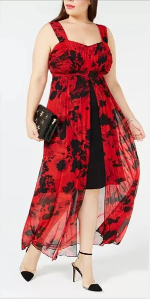 Connected Apparel Mesh Overlay High Low Maxi Dress Size 16 Whimsigoth Vampire thumbnail 1