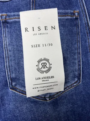 RISEN Tapered Jeans Womens 11/30 Blue Dark Wash High Rise Relaxed Stretch Denim thumbnail 8