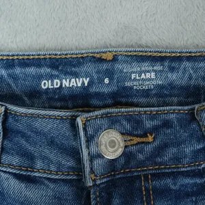 Old Navy Higher High-Rise Flare Jeans Women 6 Distressed Mary Kate Boho Retro‎ thumbnail 5