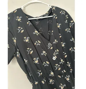 Madewell Daisy Print Button Up Boho Feminine Cottagecore Romper Size Large thumbnail 3