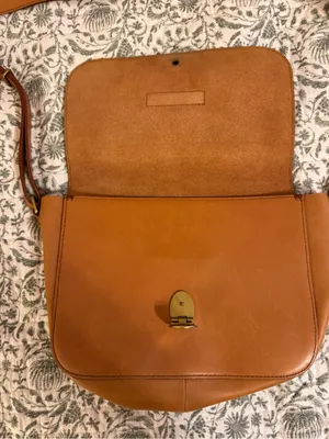 Madewell Tan Leather Crossbody with Gold-Tone Clasp thumbnail 2