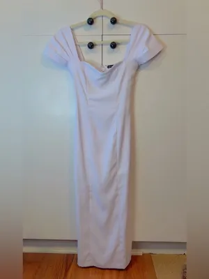 NWOT Abercrombie & Fitch White Off Shoulder Midi Dress Pencil Bodycon XXS thumbnail 3