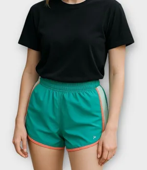 Danskin Women's Athletic Running Shorts Teal Coral Large thumbnail 1