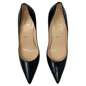 Christian Louboutin Pigalle 100 Black Leather Pointed Toe Stiletto Pumps EU 38 thumbnail 2