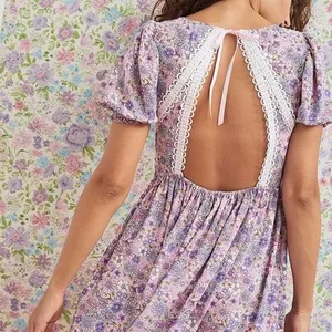 For Love & Lemons Willow Floral Puff Sleeve Mini Dress thumbnail 3
