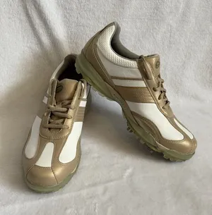 Ladies GEOX Beige and White Lace Up Golf Shoes Sneakers Size 7 thumbnail 1