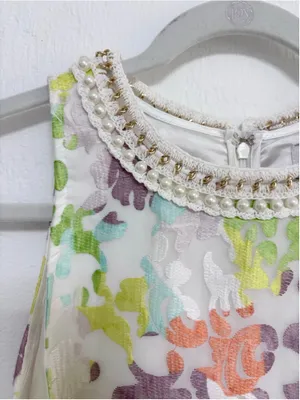 Women's Belle Badgley Mischka Mini Dress Size 4 White Multi-color thumbnail 4
