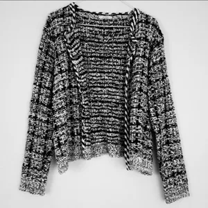 Sioni Tweed Boucle Knit Cardigan Sweater Blazer Women's Size Small thumbnail 4