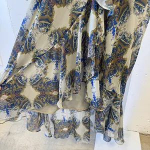 Twelfth Street by Cynthia Vincent Boho Floral Paisley Wrap Maxi Dress Blue Beige thumbnail 5