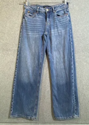 Aeropostale Baggy Wide Leg Jeans Women's 00 Blue High Rise Denim Y2K 90s EUC thumbnail 1