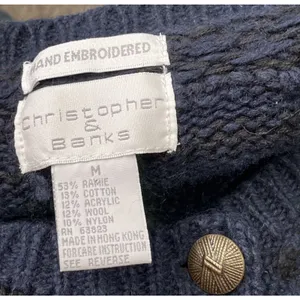 Christopher & Banks Vintage Boxy Plaid Sweater Size Medium Cardigan Old Money Twee Dark Academia thumbnail 5