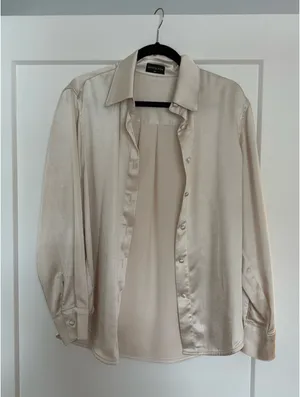 White Fox Boutique Champagne Button Up Top thumbnail 1