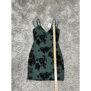 Windsor Women’s Green Velvet Floral Whimsigoth Dress Goth Grunge Stretch Size S NWT thumbnail 11
