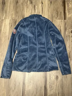 Irideon Riding Wear Plush Fleece Jacket Womens Small Slate Blue Asymmetric Zip thumbnail 7