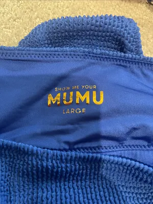 New Show Me Your Mumu Del Rey Bikini Bottoms size Large L Cobalt Blue Scrunch thumbnail 5