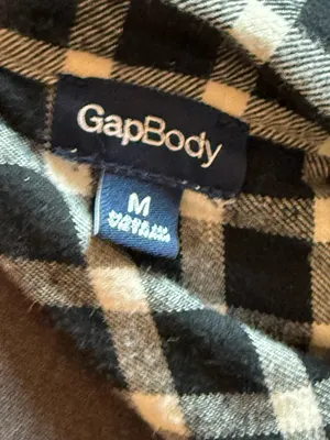 GAP Black & White Plaid Women’s Button-Up Pajama Set SZ M thumbnail 3
