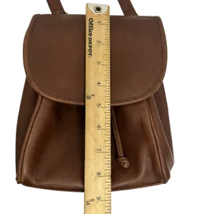 Vintage Coach Flap Drawstring Brown Leather Crossbody thumbnail 9