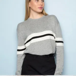 Brandy Melville‎ Wool Cashmere Blend Long Sleeve Gray Striped Sweater thumbnail 3