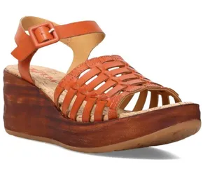 KORKS‎ Marley Faux Leather Sandal Women's 11 Orange Upper Cushioned Cork NWOT thumbnail 1