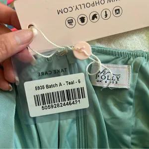Oh Polly Clementine Cold Shoulder Mini Dress in Teal Size 2 NWT thumbnail 7