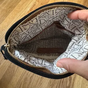 Danielle Nicole Brown Suede Foldover Clutch Bag‎ Black Trim Tassel Zip Boho thumbnail 5