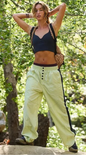 FREE PEOPLE underdog pants in lime thumbnail 1
