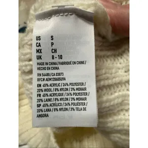 American Eagle Jegging Sweater Cream Rainbow Wool Blend Sz S NWT thumbnail 4