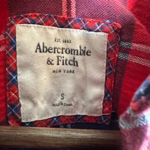 Abercrombie & Fitch flannel long sleeve button up shirt blue, red Sz S‎ thumbnail 4