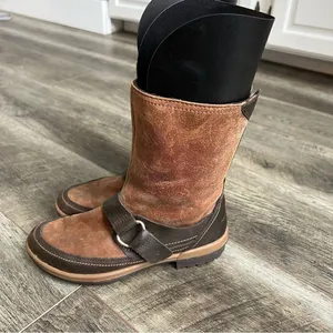 Merrell Leather Emery Buckle Brown Leather Moto Boots Size 6.5 thumbnail 2