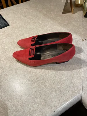 Garolini red suede kitten heels Size 10 thumbnail 5