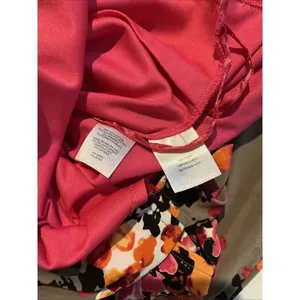 Evan-Picone Dress Size 4 Floral Taupe/Black/Pink Cold Shoulder thumbnail 6