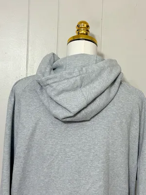 P’Tula Heather Gray Full Zip Athletic Hoodie XS Logo Zip Up Sweatshirt thumbnail 7