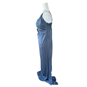 Showpo Lisah Maxi Dress 10‎ Navy Satin Cutout Sleeveless Formal Evening Wedding thumbnail 4